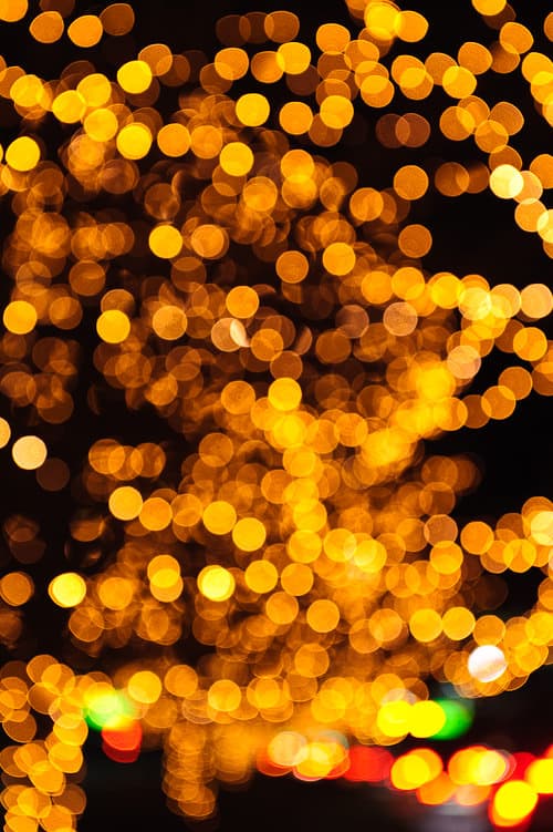 تصویر 1. یکی از آشناترین گونههای بوکه در عکاسی: منابع نور همگی خارج از ناحیه وضوح عکس هستند و بههمین سبب تار یا اصطلاحا بوکه شدهاند.