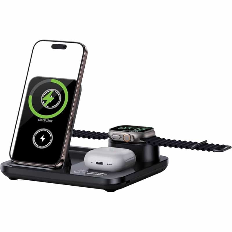 شارژر بیسیم 3 در 1 گرین لاین مدل Green Lion 3-in-1 Wireless Charger