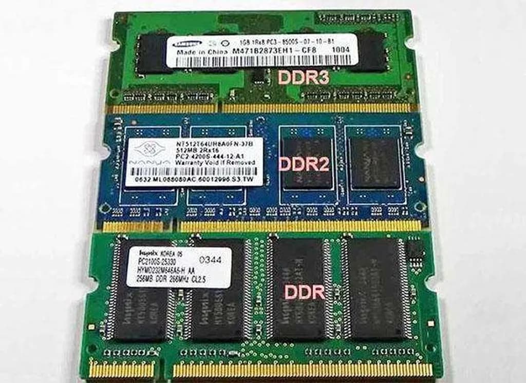تصویر 2. سه قطعه حافظه رم پویا یا داینامیک (DRAM)